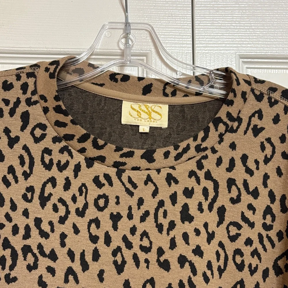 SSYS Brown Leopard Print Crewneck Sweatshirt WORN ONCE - Picture 3 of 11